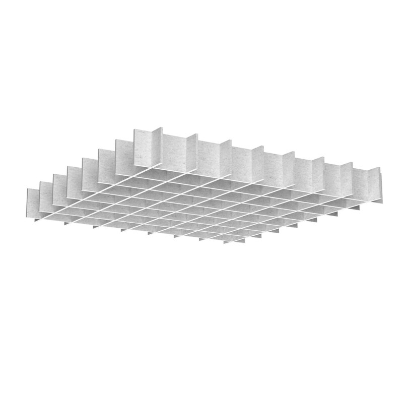 Panneaux Acoustiques pour Plafonds - Baffle C.1 - 2. White Marble, C.XL.1: 150×150 cm