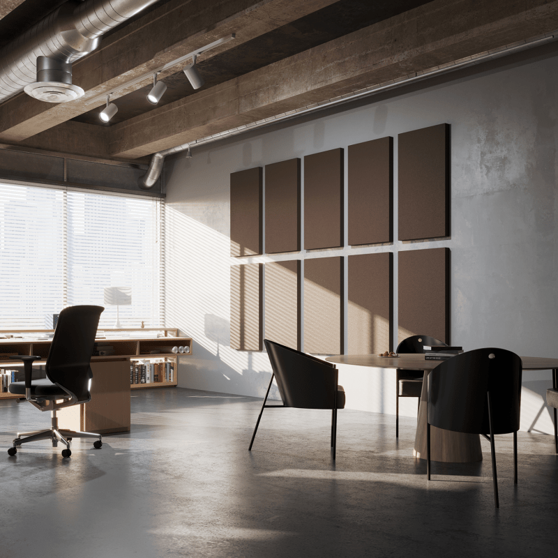 Une disposition régulière d'Absorbeurs Standard dans une salle de réunion