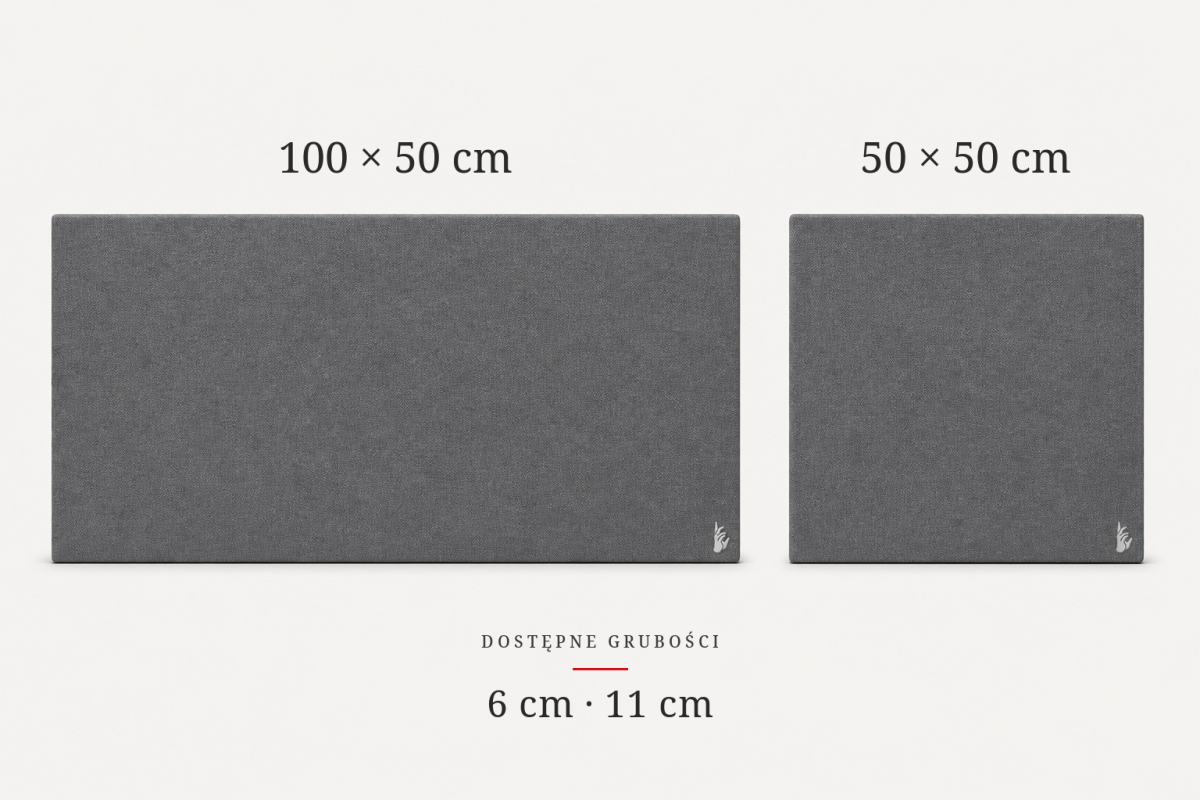 L'Absorbeur Premium aux formats 100 × 50 cm et 50 × 50 cm et en épaisseurs 6 cm et 11 cm