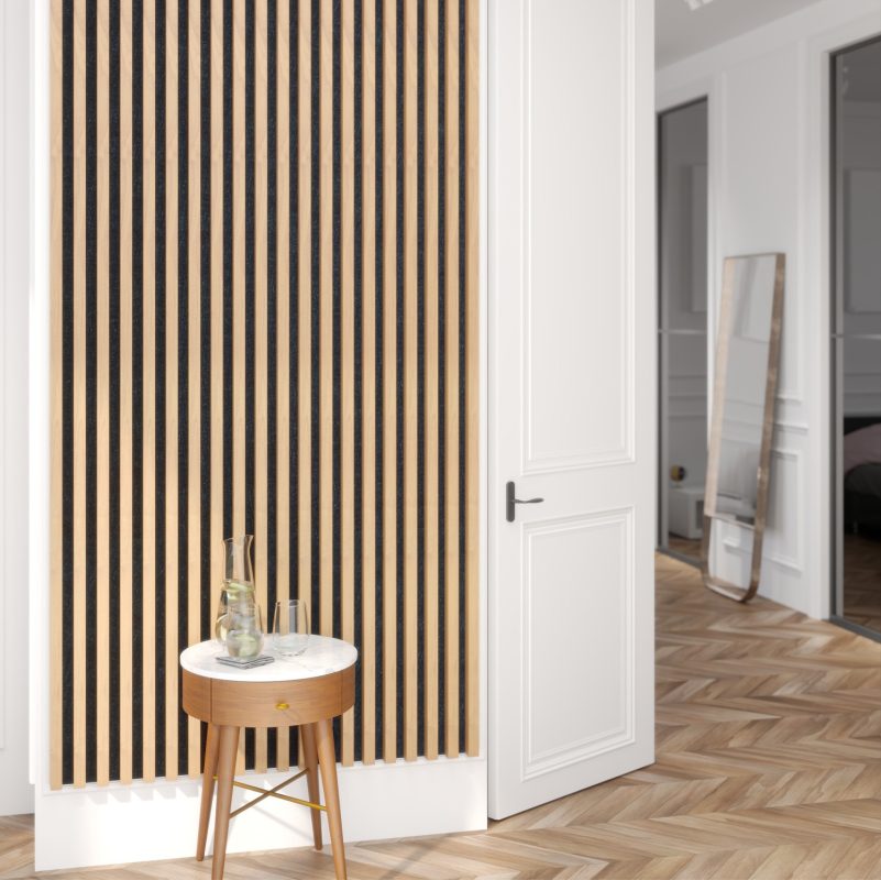 AkuWall en pose verticale sur un mur de salon