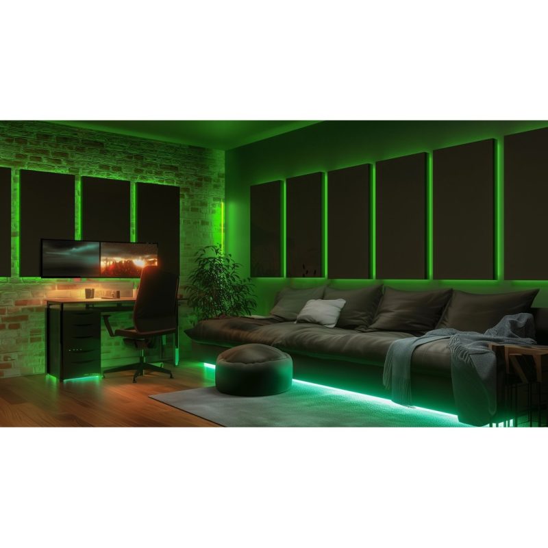 Un rétroéclairage coloré d'un poste gaming