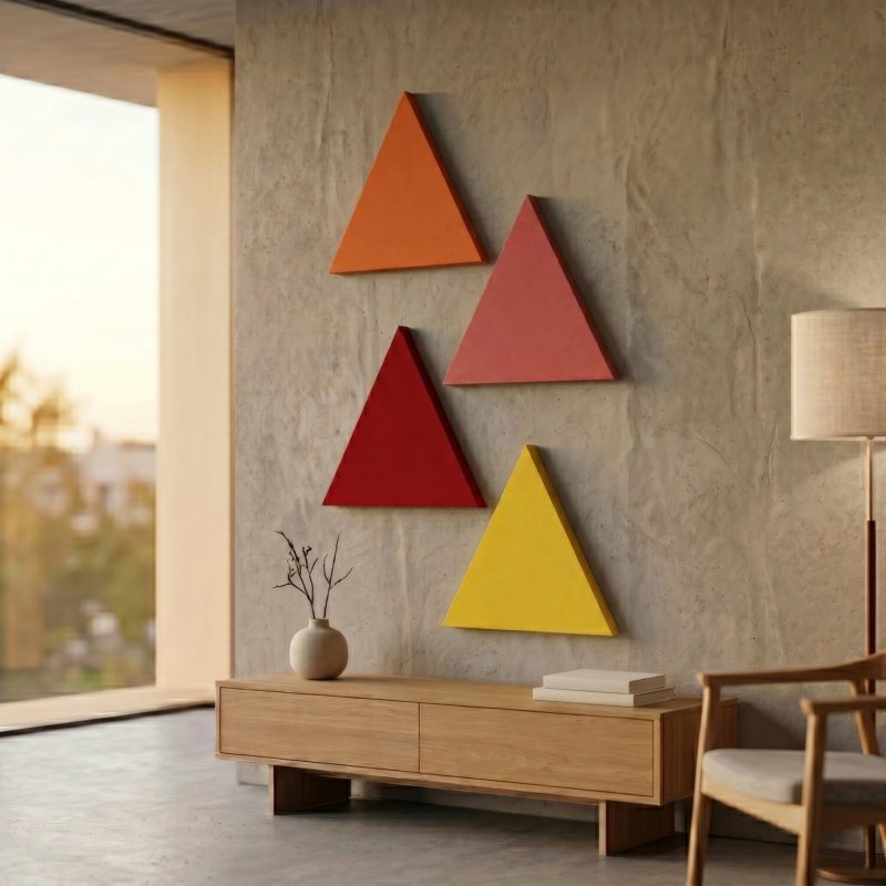Un zigzag de triangles au-dessus d'un bureau