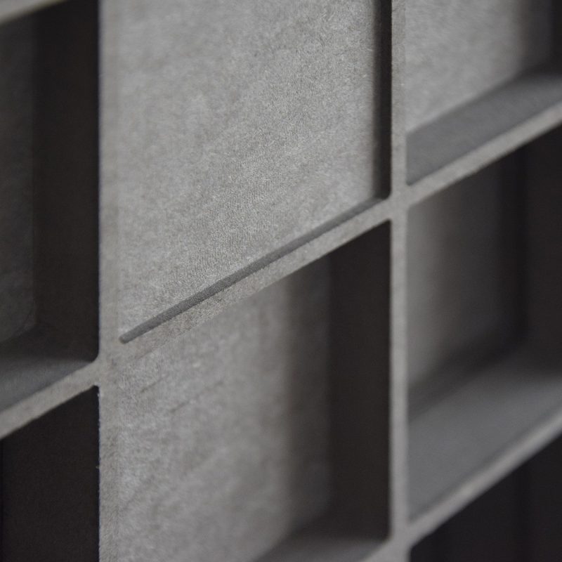 Détail des cellules d'un module du Diffuseur 2D QRD Tiles