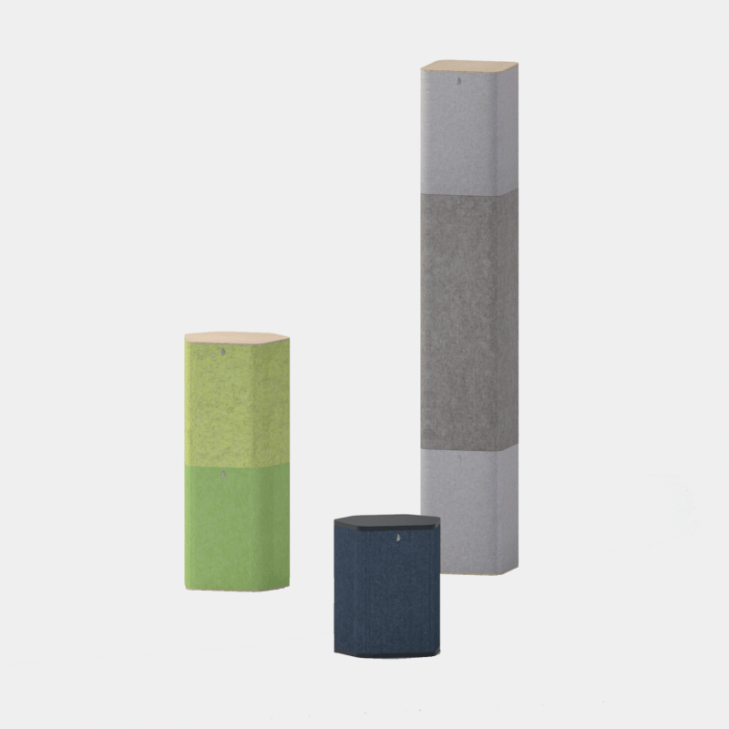 Une composition de différentes hauteurs et couleurs de feutre Pro.Felt