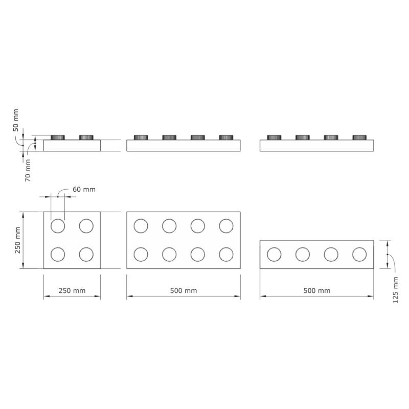 Une composition multicolore Foamly Blocks dans une salle de jeux