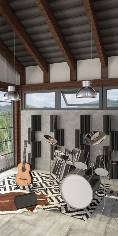 Une composition ondulée Foamly Riff derrière un bureau