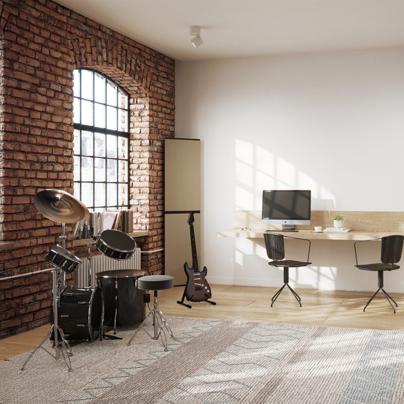 Le piège triangulaire dans l'angle d'un studio professionnel