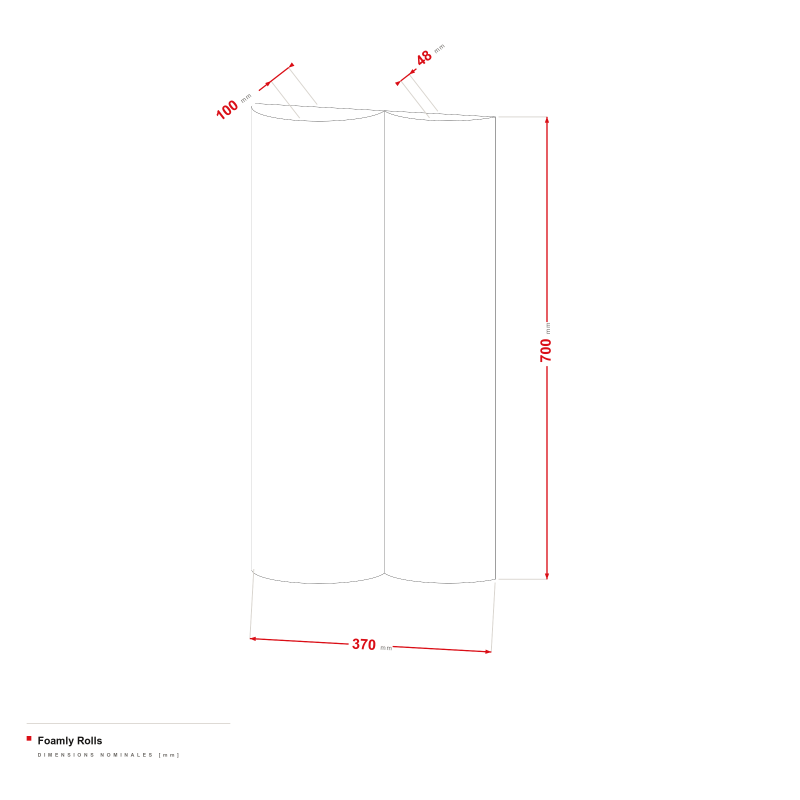 Foamly Rolls - dessin coté 370 × 700 mm